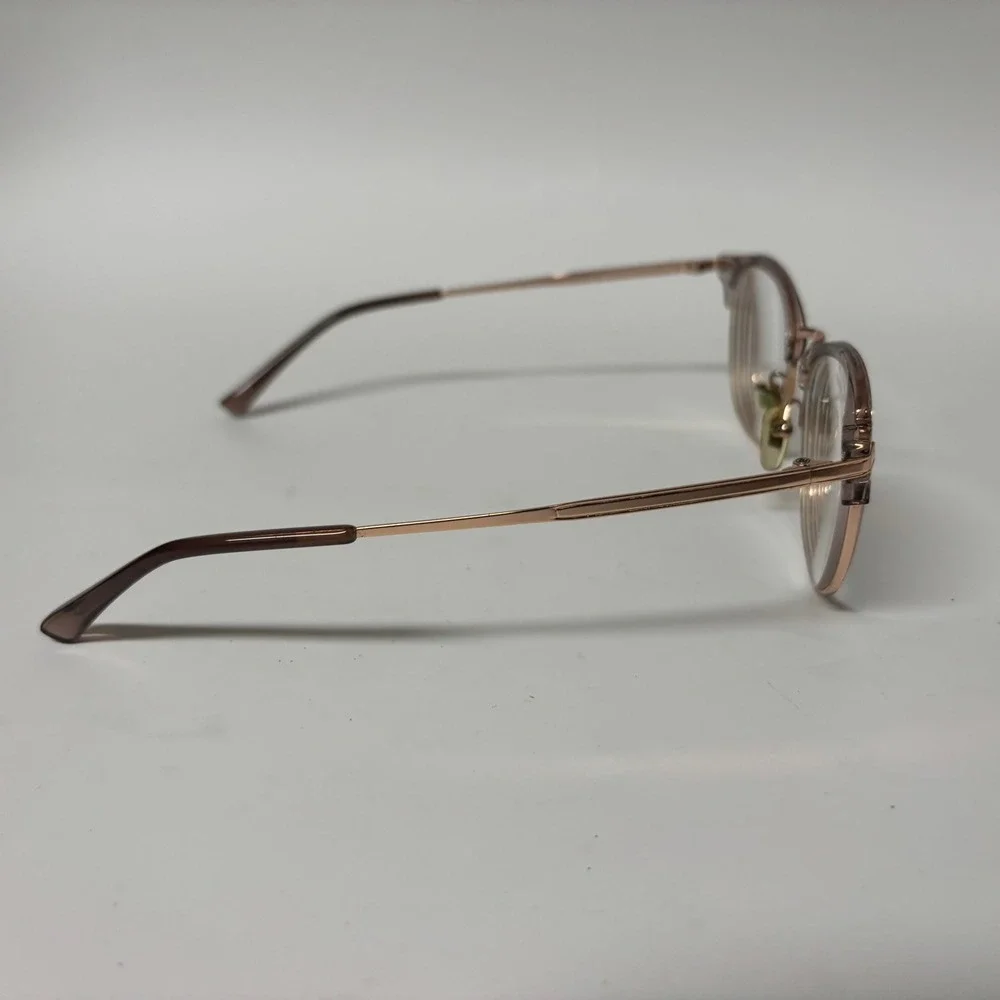 Firmoo S3555X Women Rose Gold Pink Browline Glasses Eyewear NWOT SEE DESC